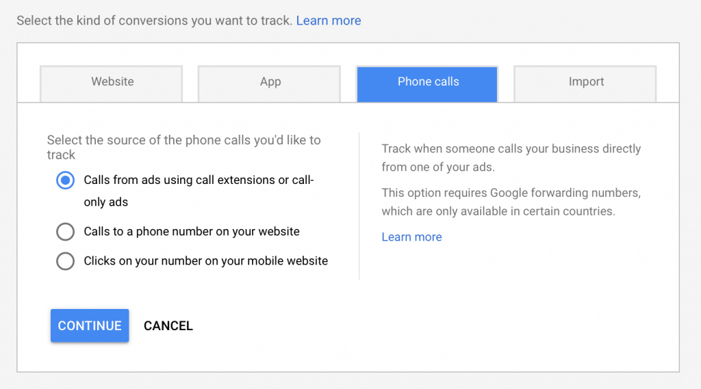 Google Ads phone conversion tracking