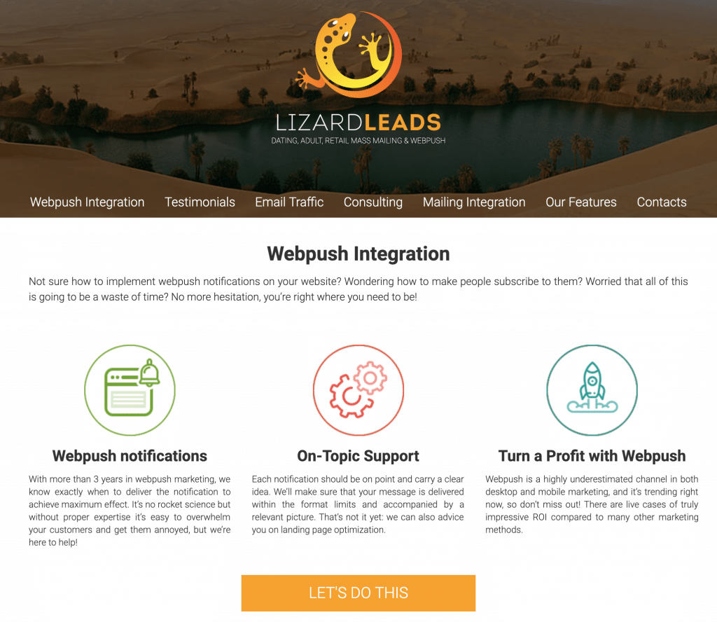 LizardLeads ad network