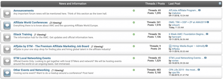 News and information section of the STM Forum
