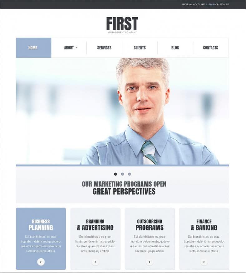 Example business website