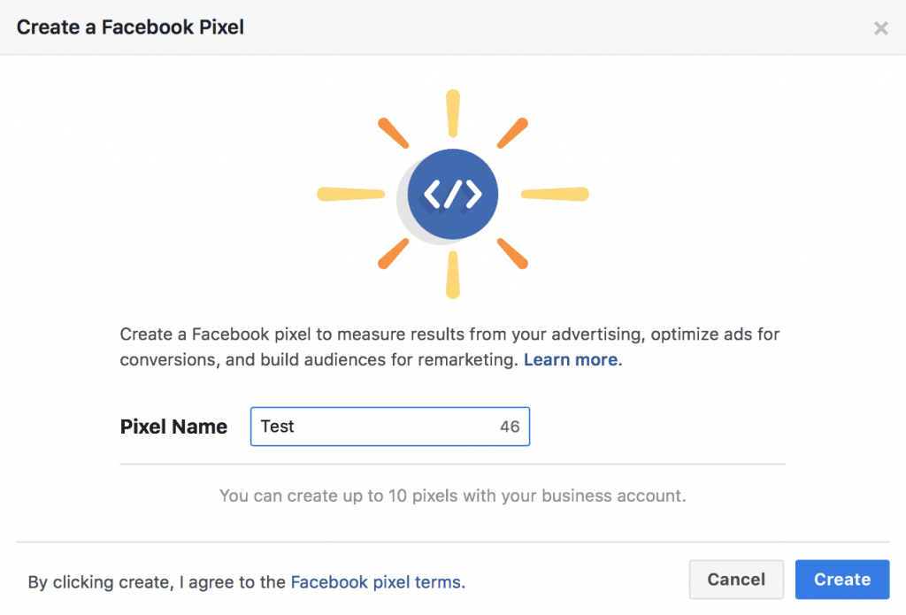 Give your Facebook Pixel a name
